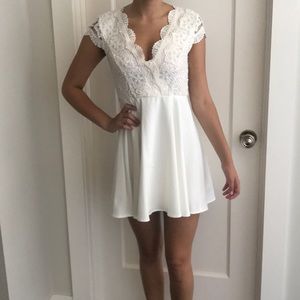 white lace dress